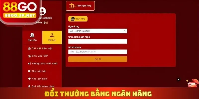 Đổi thưởng bằng ngân hàng